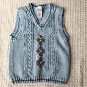 Boys Janie and Jack Argyle Sweater Vest 2T EUC